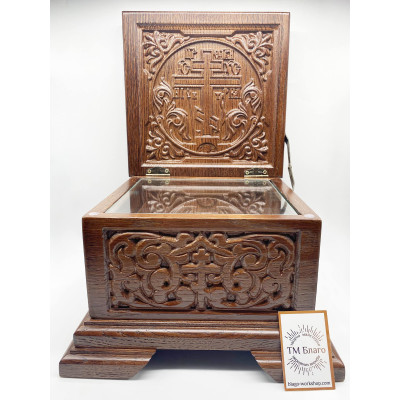 Ark wooden for holy relics,23х23х15,5 cm