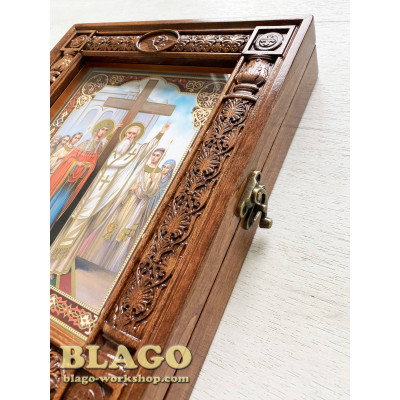 Open lectern case with glass (13 scenes), 29x33 cm