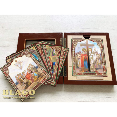 Open lectern case with glass (13 scenes), 29x33 cm