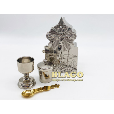 Tabernacle nickel-plated brass, 5.5x4x10 cm