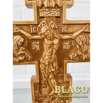 Хрест дерев’яний напрестольний різьблений, 24х3х48 см Хрест дерев’яний напрестольний різьблений, 24х3х48 см