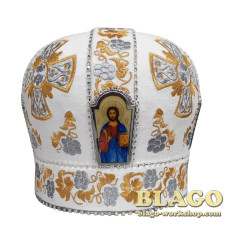  White miter with decorative stones and icons №4