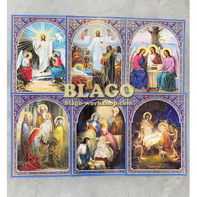 Киот открывающийся Двенадесятые праздники комплект (26 ликов), 42х52см