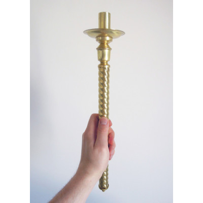 Підсвічник (односвічник) в руку латунний, 9х40 см