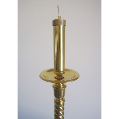 Підсвічник (односвічник) в руку латунний під олію, 9х49 см