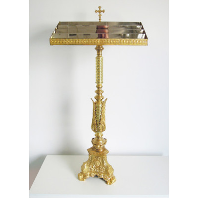 Підсвічник латунний для свічок, таблетки на литій підставці, 56х121 см