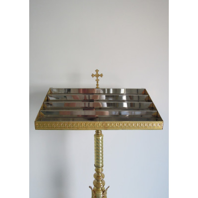 Підсвічник латунний для свічок, таблетки на литій підставці, 56х121 см