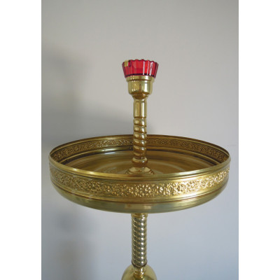 Candlestick sand, steel, brass, casting, 40x125 cm