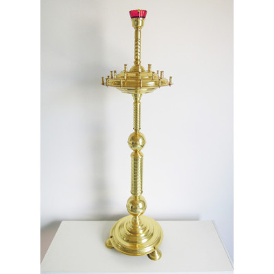 Підсвічник на 30 свічок та 1 лампаду латунний, 40х132 см