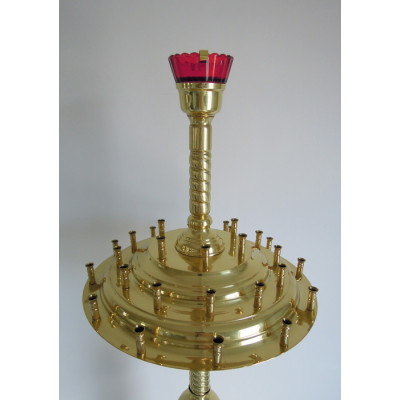 Підсвічник на 30 свічок та 1 лампаду латунний, 40х132 см