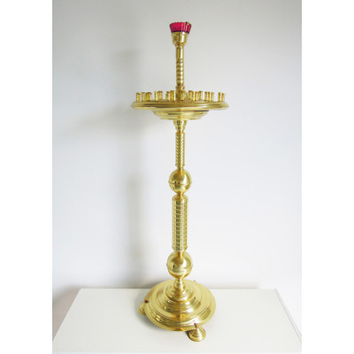 Candlestick for 48 candles and 1 lampada, brass, 40х129 cm