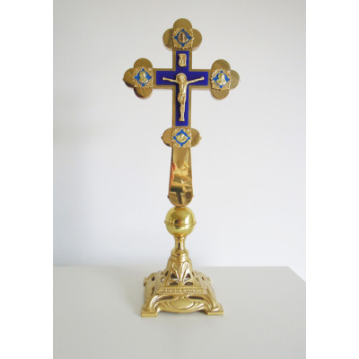 Крест напрестольный латунный на подставке 18х45 см