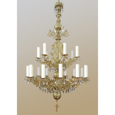 Chandelier, 2-tiered, 21 candles