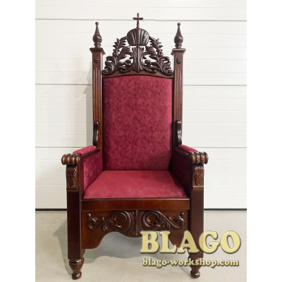 The throne is wooden, 76х77х182 cm