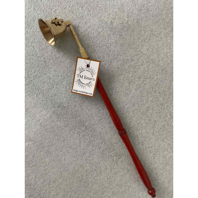 Свечетушитель латунный с деревянной ручкой, 37 см