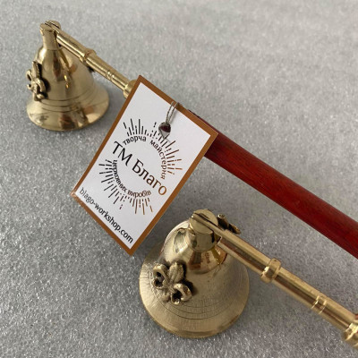 Свечетушитель латунный с деревянной ручкой, 37 см