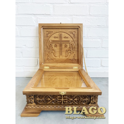 Reliquary ark сarved wooden, 35х35х15 cm