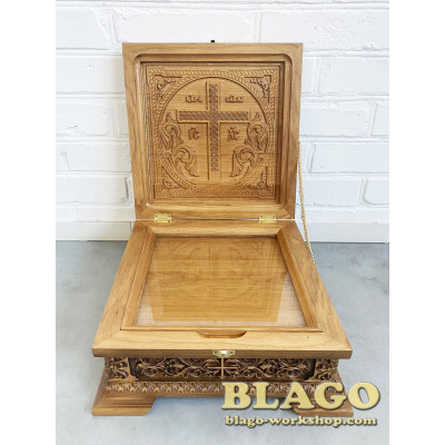 Reliquary ark сarved wooden, 35х35х15 cm