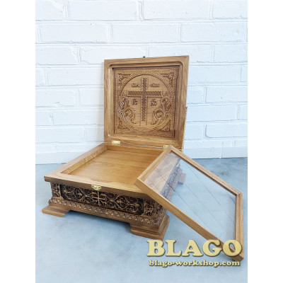 Reliquary ark сarved wooden, 35х35х15 cm