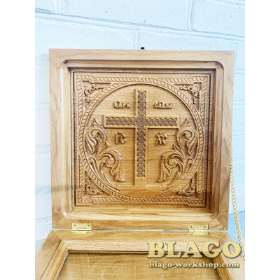 Reliquary ark сarved wooden, 35х35х15 cm