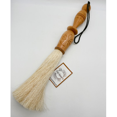 Кропило середнє (натуральний ворс) з дерев’яною різьбленою ручкою, 36 см