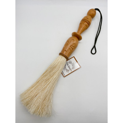 Кропило середнє (натуральний ворс) з дерев’яною різьбленою ручкою, 36 см