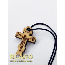 Крест нательный деревянный резной, 1,5х2 см