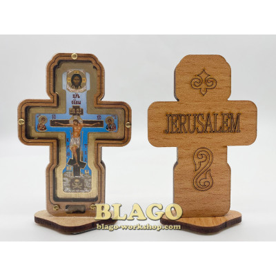 Хрест автомобільний дерев'яний (на липучці), 5х8 см