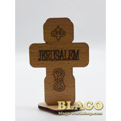 Хрест автомобільний дерев'яний (на липучці), 5х8 см