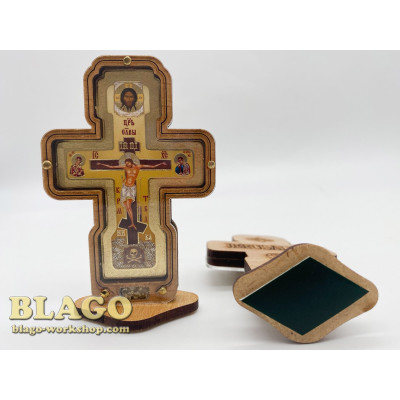 Хрест автомобільний дерев'яний (на липучці), 5х8 см