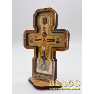 Хрест автомобільний дерев'яний (на липучці), 5х8 см