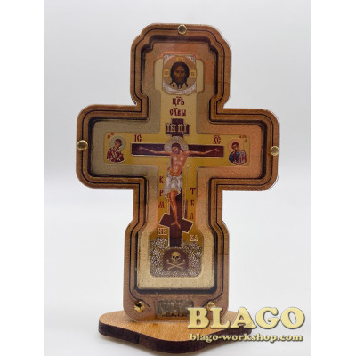 Хрест автомобільний дерев'яний (на липучці), 5х8 см