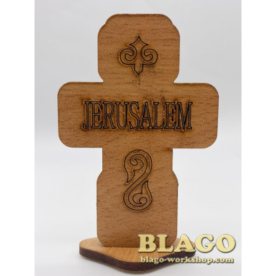 Хрест автомобільний дерев'яний (на липучці), 5х8 см