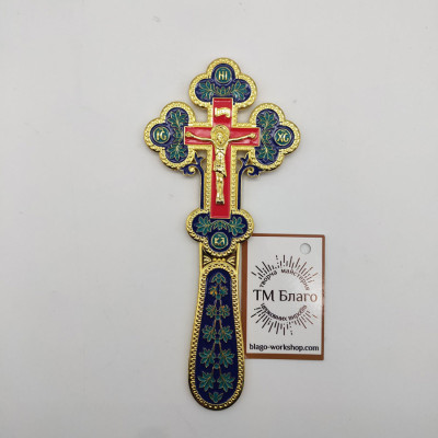 Altar cross with enamel, bilateral, (Greece), 7,5х0,6х17 cm