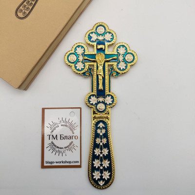 Altar cross with enamel, bilateral, (Greece), 7,5х0,6х17 cm