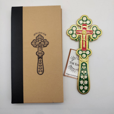 Altar cross with enamel, bilateral, (Greece), 7,5х0,6х17 cm