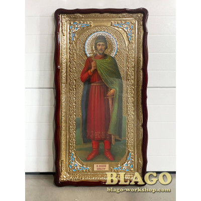 Храмова ікона Князь Ігор, фігурна рамка, 60х120 см