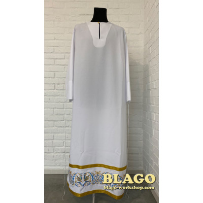 Підризник білий з вишивкою, 154 см