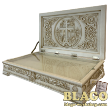 Ковчег деревянный для святых мощей с поталью, 50х24х10 см