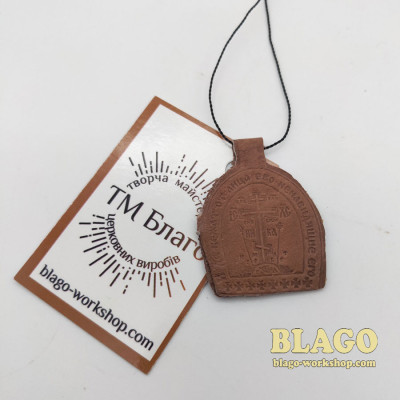 Аmulet leather with lace in the range, 3x0,2х4 cm