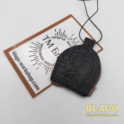 Аmulet leather with lace in the range, 3x0,2х4 cm