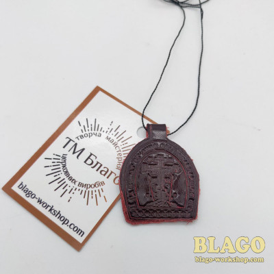 Аmulet leather with lace in the range, 3x0,2х4 cm