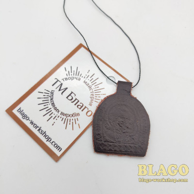 Аmulet leather with lace in the range, 3x0,2х4 cm