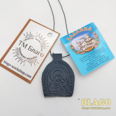 Аmulet leather with lace in the range, 3x0,2х4 cm