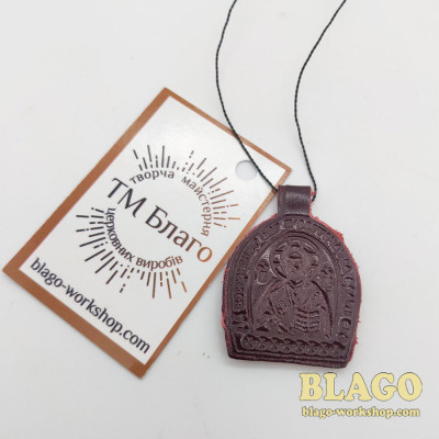 Аmulet leather with lace in the range, 3x0,2х4 cm