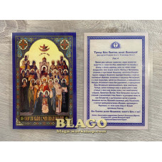 Icon laminated of the Cathedral of All Saints of the Land of Volyn, Ukrainian language, 6x8 cm