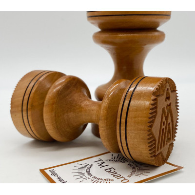 Печать деревянная Богородичная|Христовая (зубцы), 4,5 см