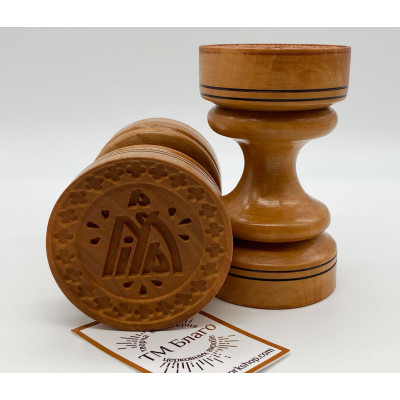 Печать деревянная Богородичная|Христовая (цветок), 6 см