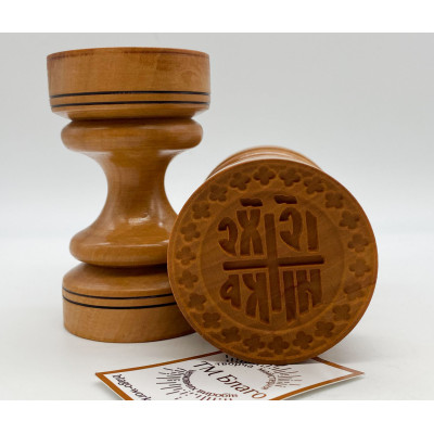 Печать деревянная Богородичная|Христовая (цветок), 6 см