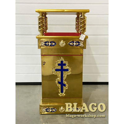 Підставка під ковчег металева, з дверцятами та литими накладками, 42х42х92 см